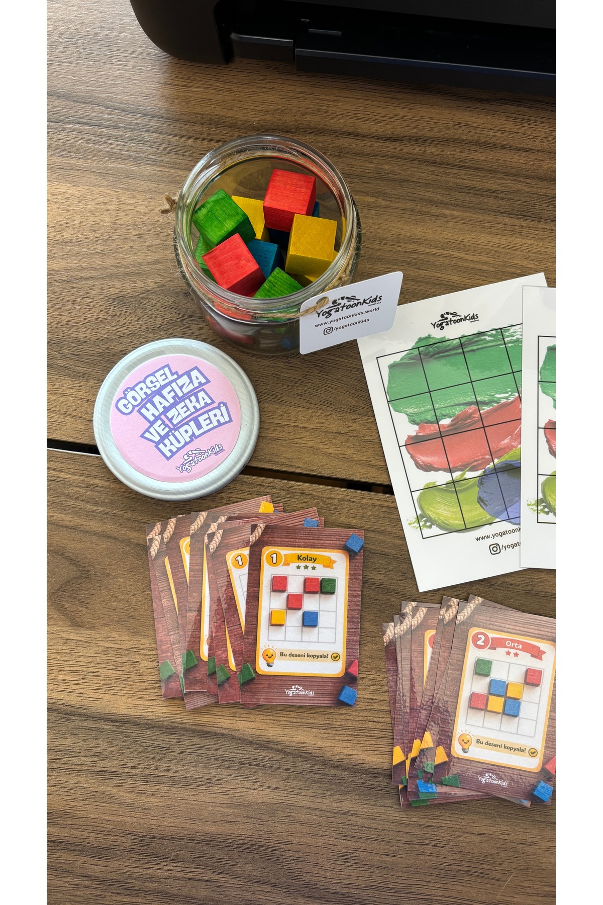 Yogatoon Kids World Çocuklar İçin Görsel Hafıza ve Zeka Küpleri Kavanozu – Ahşap Renkli Küplerle Dikkat ve Mantık Oyunu fotoğrafı 7 (önizleme)