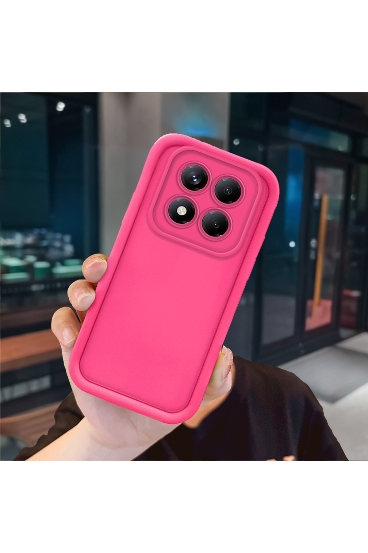 Redmi Note 14 Pro Plus+ 5G Compatible Pink Red Silicone Case Shockproof Camera Protection