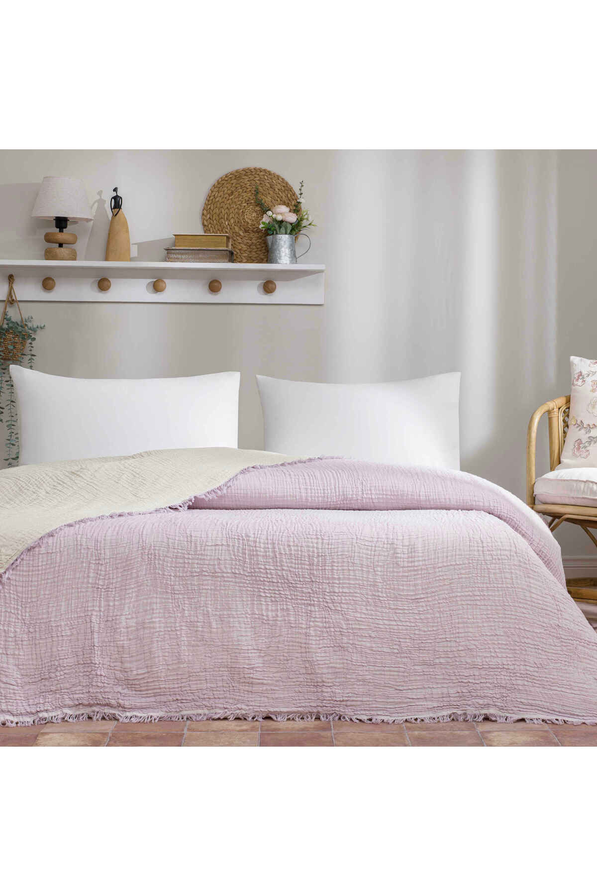 Linens Coraux Pamuk Muslin Çift Kişilik Pike Lila - Fiyatı, Yorumları