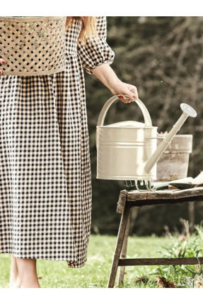 Lin Metal 12 Litre Oval Sulama Kabı, Büyük Battal Boy Sulak Krem