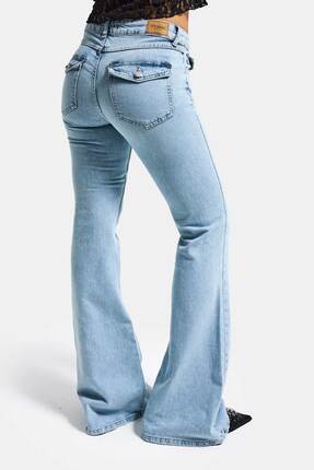 it's basic Kadın Ice Rengi 4s6-3 Mide Rise Flare Fit Süper Esnek Kumaş İç Boy...