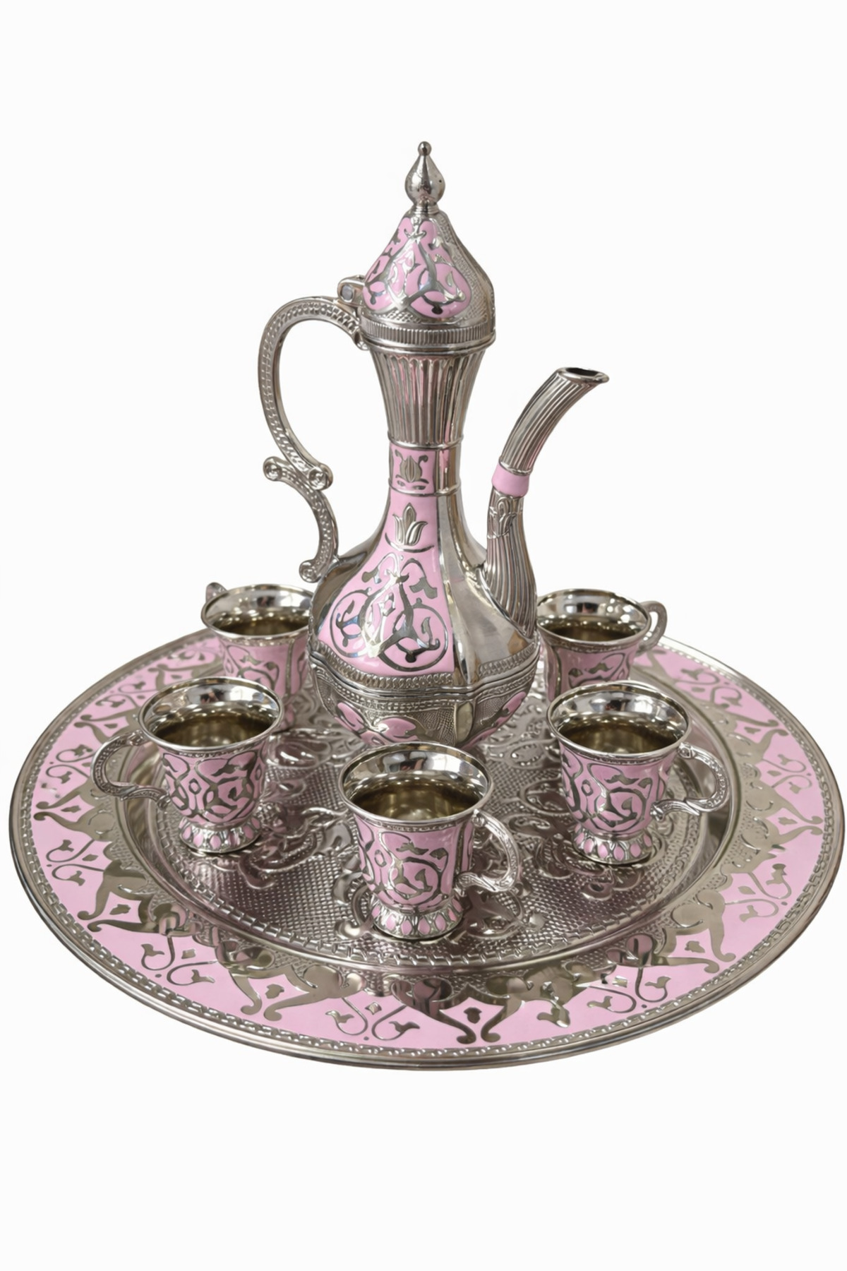 なっち様プレミアムボトルセット RASHA COLLECTION Premium Pembe Zemzem İkram Seti – 6 Bardaklı Şık