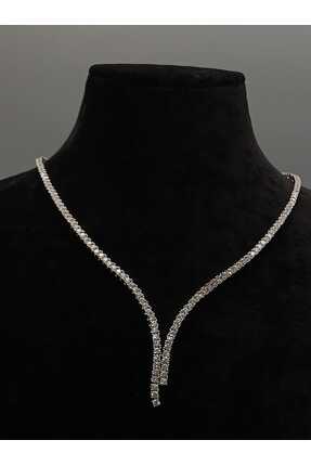 auraandoresilver 925 Ayar Gümüş İki Sıralı Su Yolu Kadın Kolye