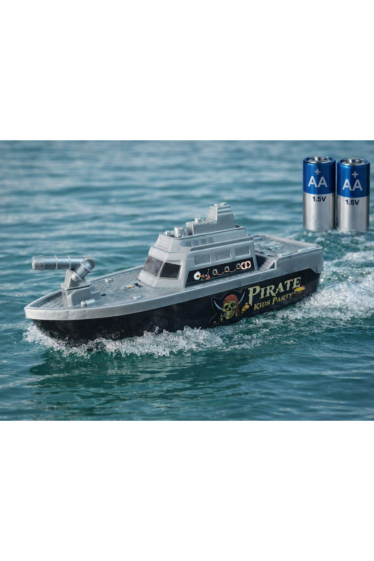 LRS STORE Pilli Yüzen Oyuncak Tekne – Pirate Kids Party – Suda Yüzer – Küvet & Havuz Oyuncağı fotoğrafı 2 (önizleme)
