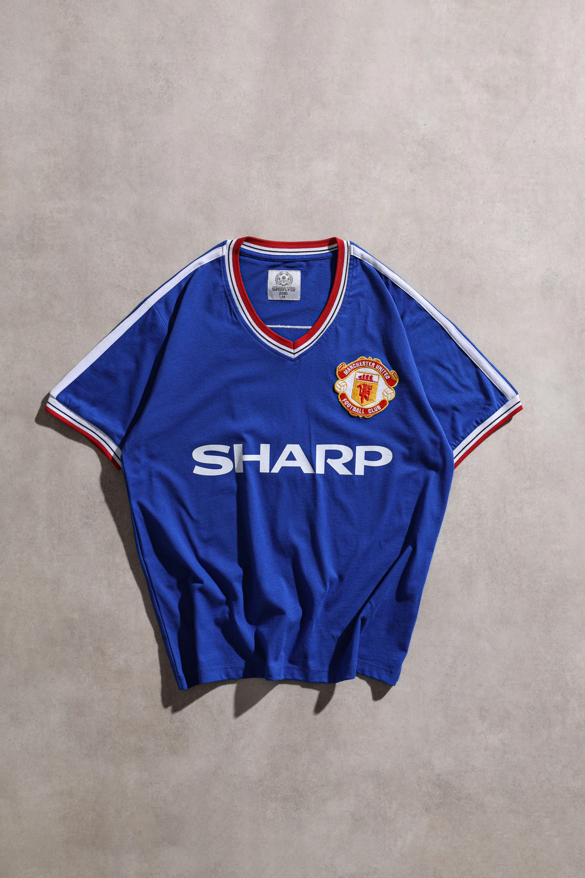Overdrive Retro Manchester 1980S Cobalt Football Jersey