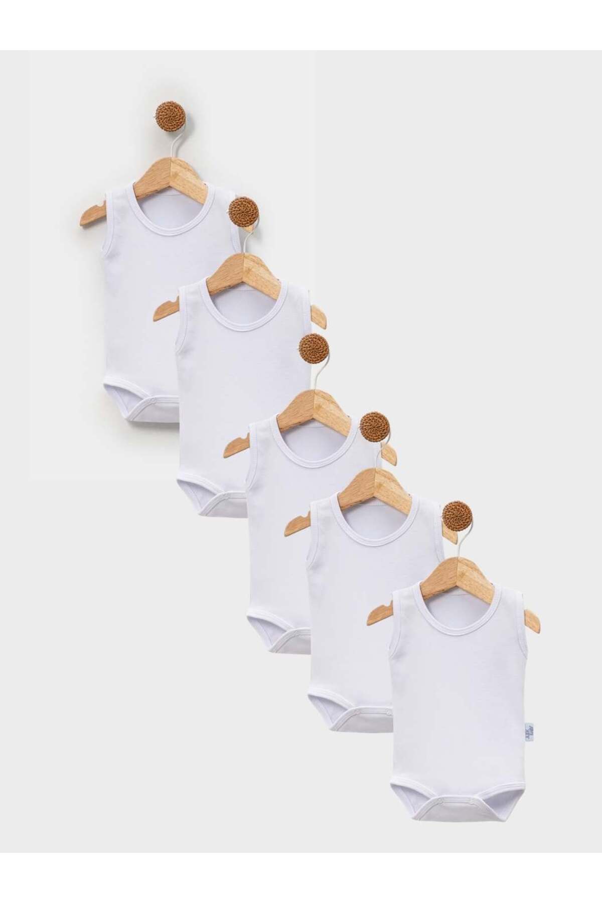 jijek baby kids 5’li Paket Askılı Bebek Body %100 Pamuk Çıtçıtlı Atlet Body – Unisex Yenidoğan & Bebek İç Giyim fotoğrafı 2 (önizleme)