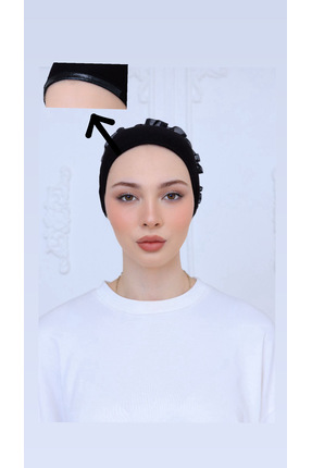 Modamelita silikonlu kaymaz fırfırlı bone dikişsiz bone geniş hacimli bo