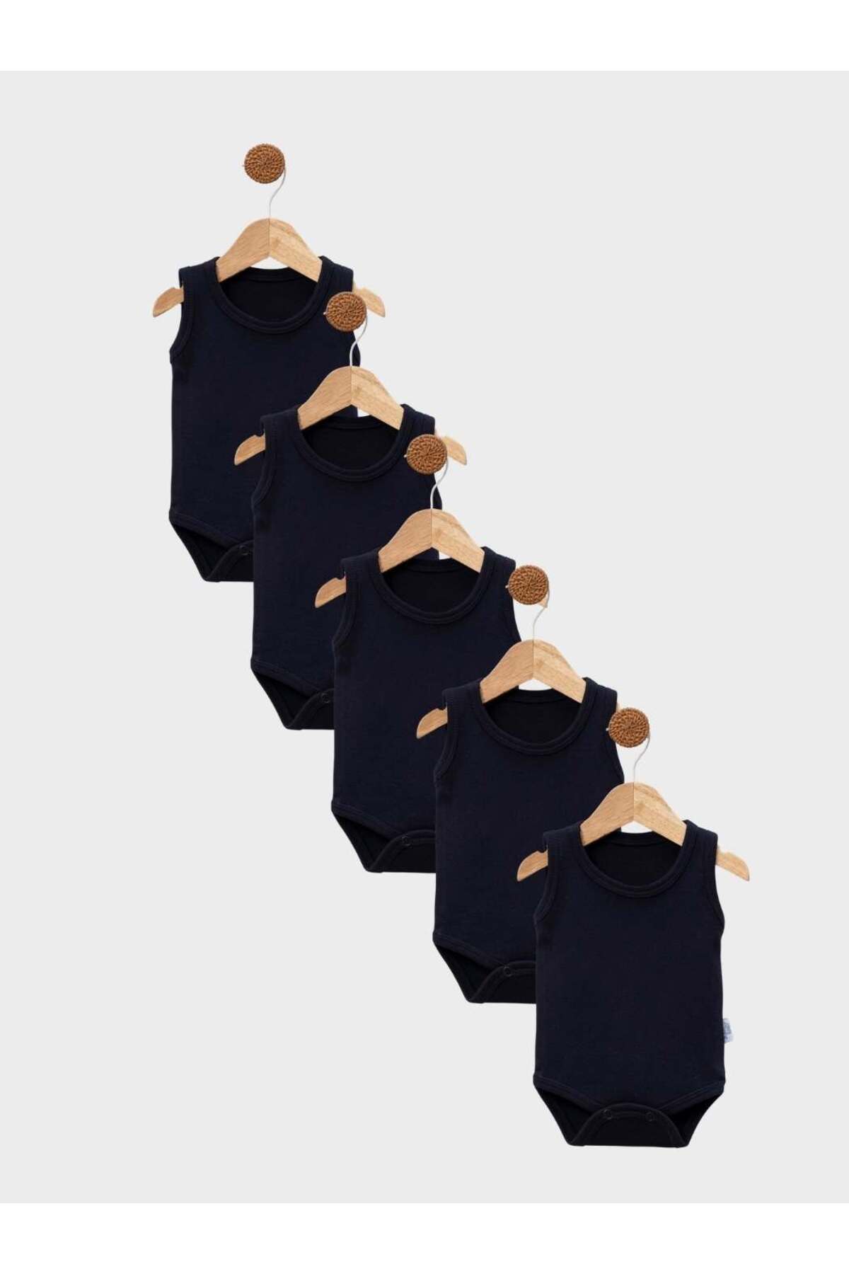 jijek baby kids 5’li Paket Askılı Bebek Body %100 Pamuk Çıtçıtlı Atlet Body – Unisex Yenidoğan & Bebek İç Giyim fotoğrafı 2 (önizleme)