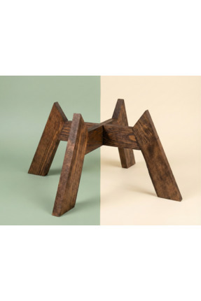 UĞRAŞ Dekoratif Ahşap Saksılık - Modern Dekoratif Bitki Saksı Altlığı 19CM ÇA...