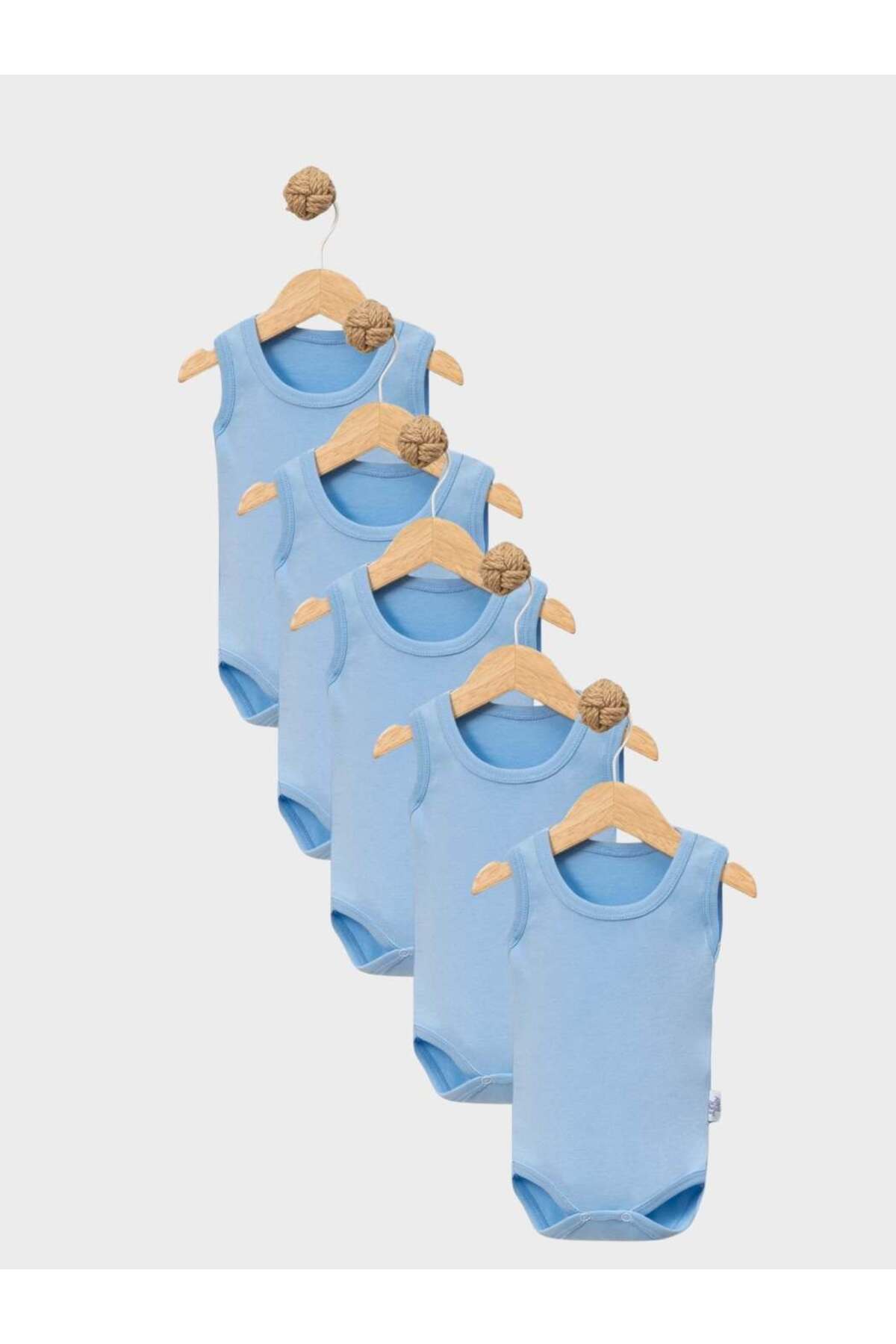 jijek baby kids 5’li Paket Askılı Bebek Body %100 Pamuk Çıtçıtlı Atlet Body – Unisex Yenidoğan & Bebek İç Giyim fotoğrafı 2 (önizleme)