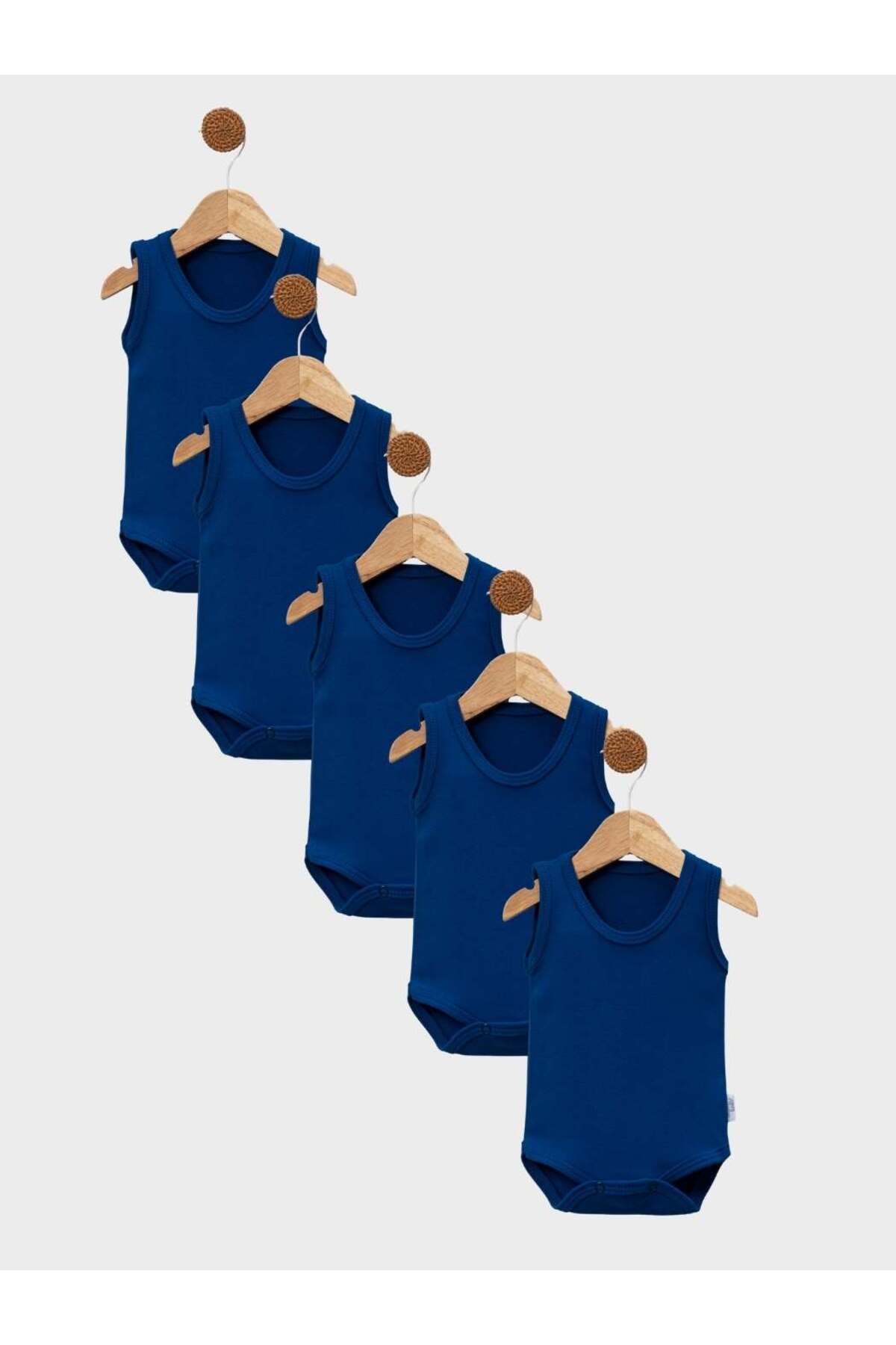 jijek baby kids 5’li Paket Askılı Bebek Body %100 Pamuk Çıtçıtlı Atlet Body – Unisex Yenidoğan & Bebek İç Giyim fotoğrafı 2 (önizleme)