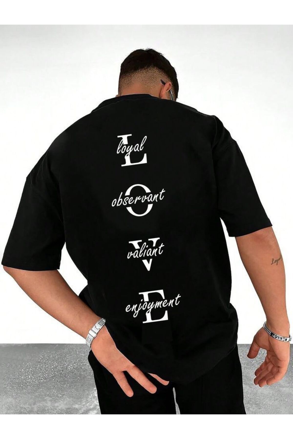 MENS LOVE TEXT PRINTED TSHIRT