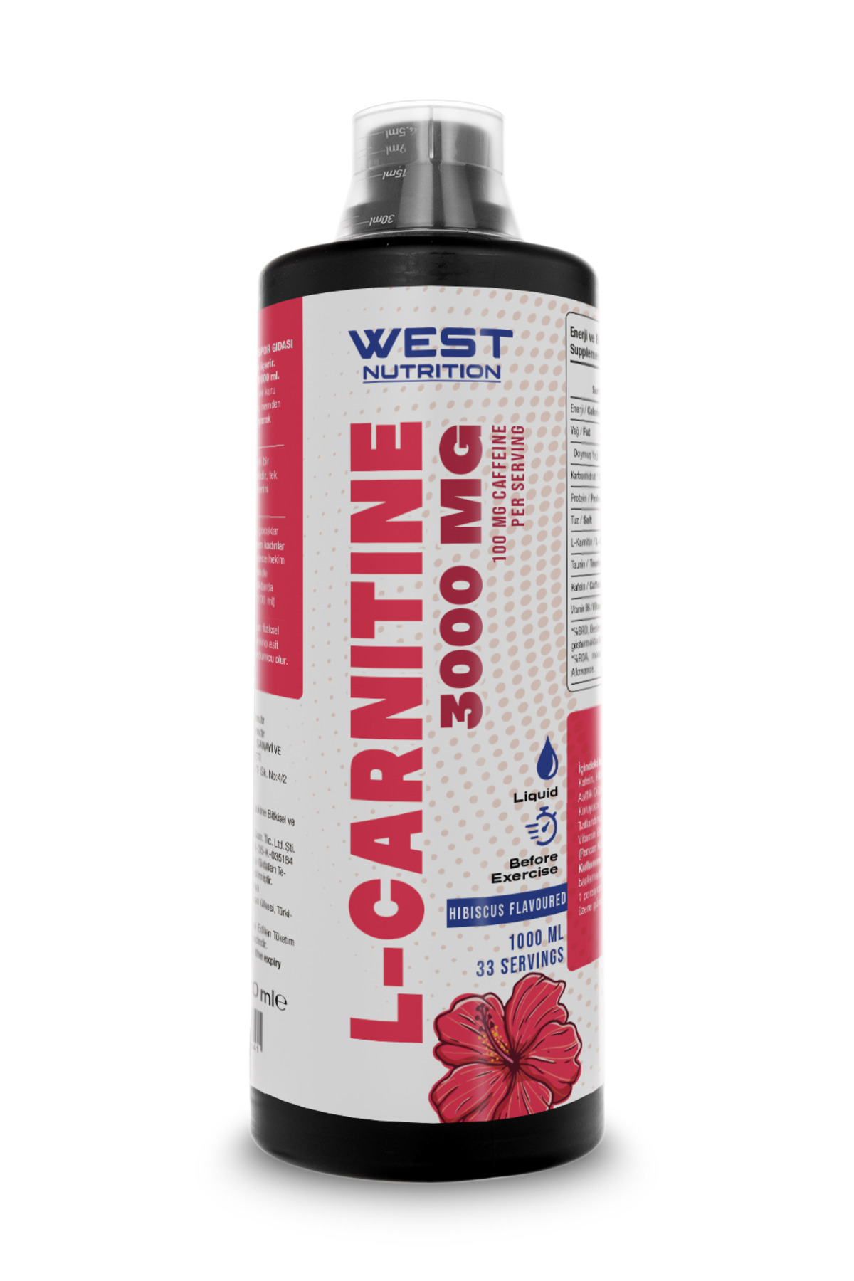 west nutrition l carnitine West Nutrition L-karnitin ( L-carnitine ) 3000 Mg 1000 ml 33 Servis  Hibiskus Aromalı