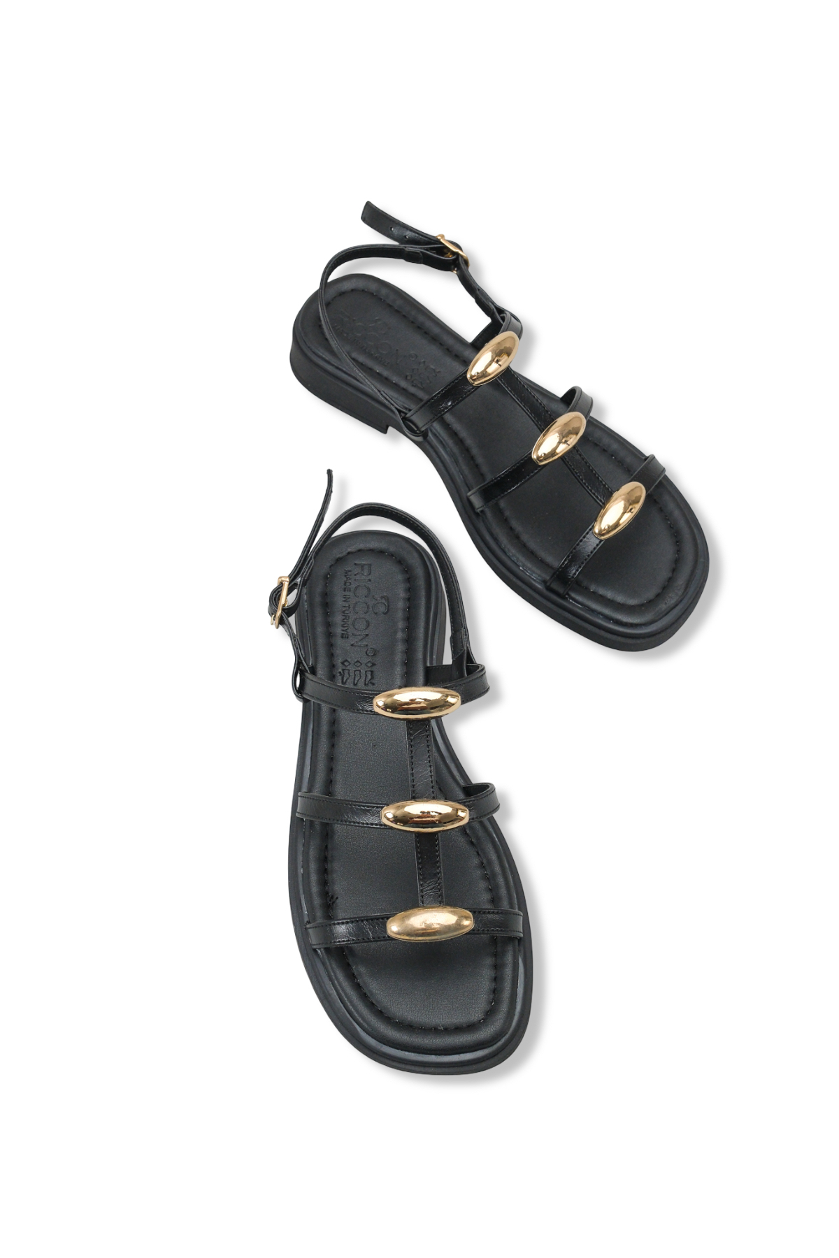 Riccon  Kadın Sandalet 00121003 Siyah Rustik - Görsel 4