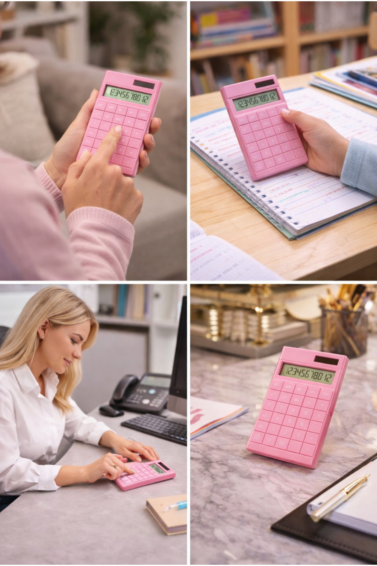 Erzi Pastel Seri Hesap Makinesi Pembe