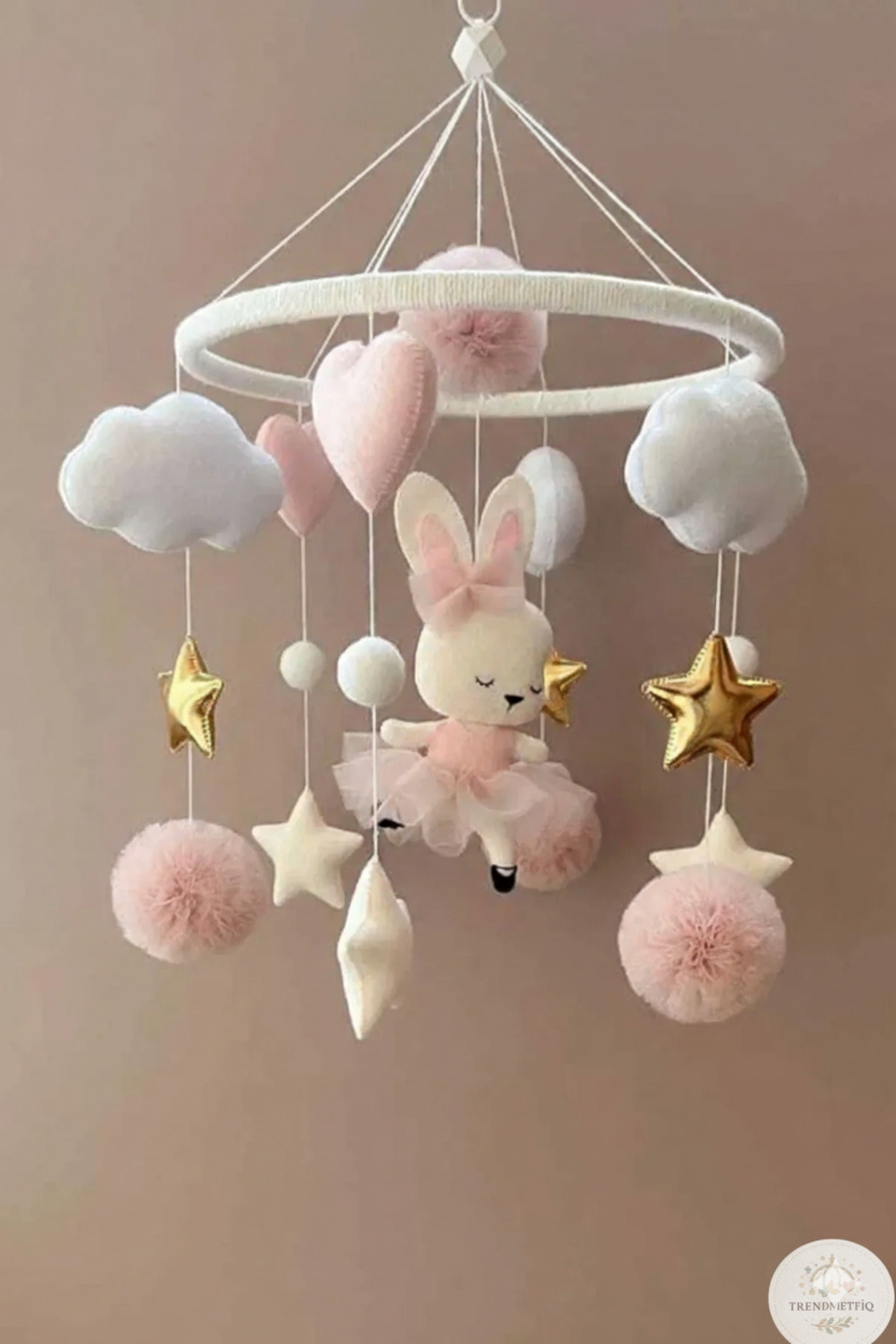 TREND METFİQ DECORATİON Hayvan Figürlü Bebek Dönencesi (El Yapımı) - Eğitici Yenidoğan Odası Dekorasyonu Doğum hediyesi Ann fotoğrafı 7 (önizleme)