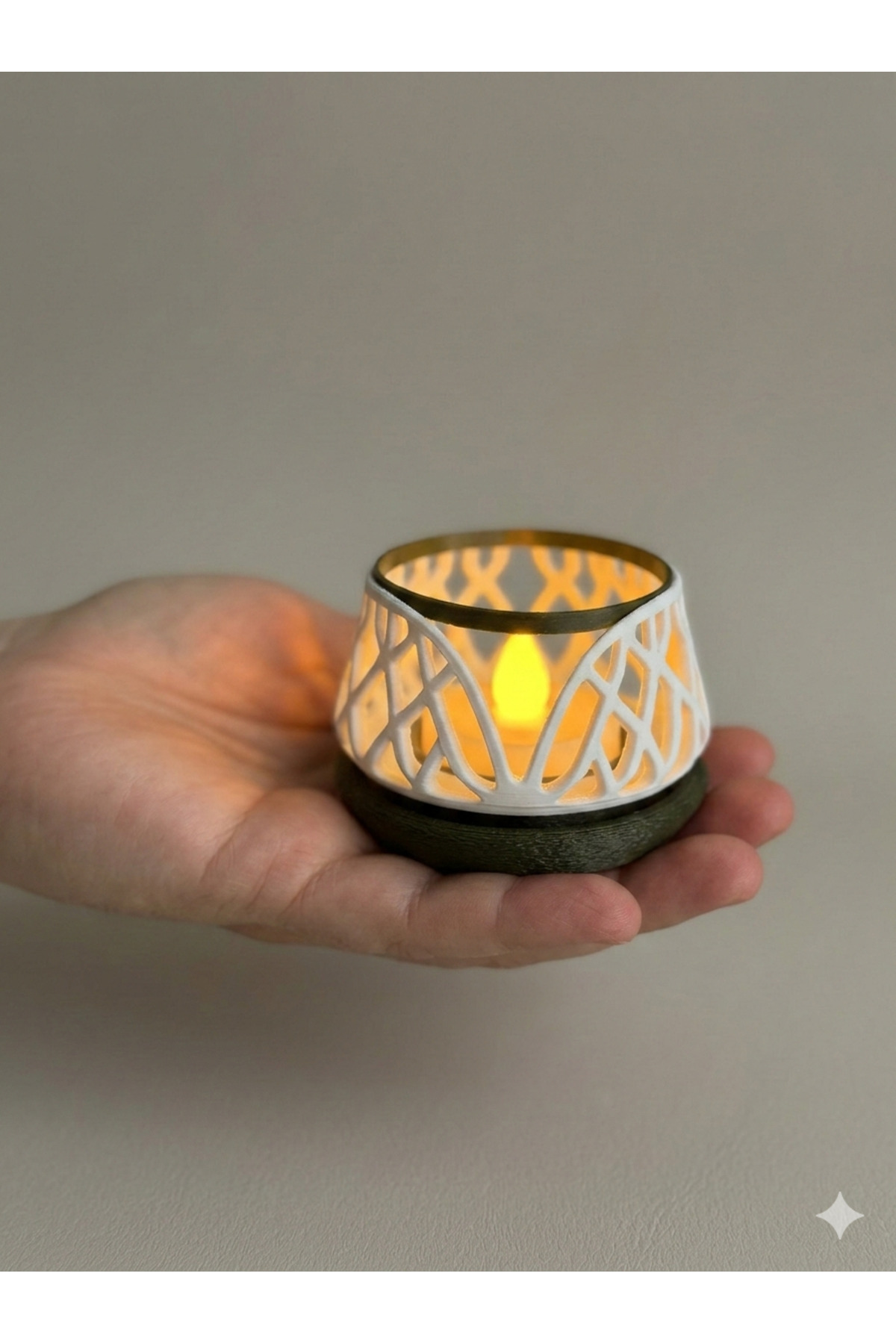 Decorative led Candle Holder 7x5 cm – Bio Plastic Modern Design Tealight Candle Holder (led Candle Included)