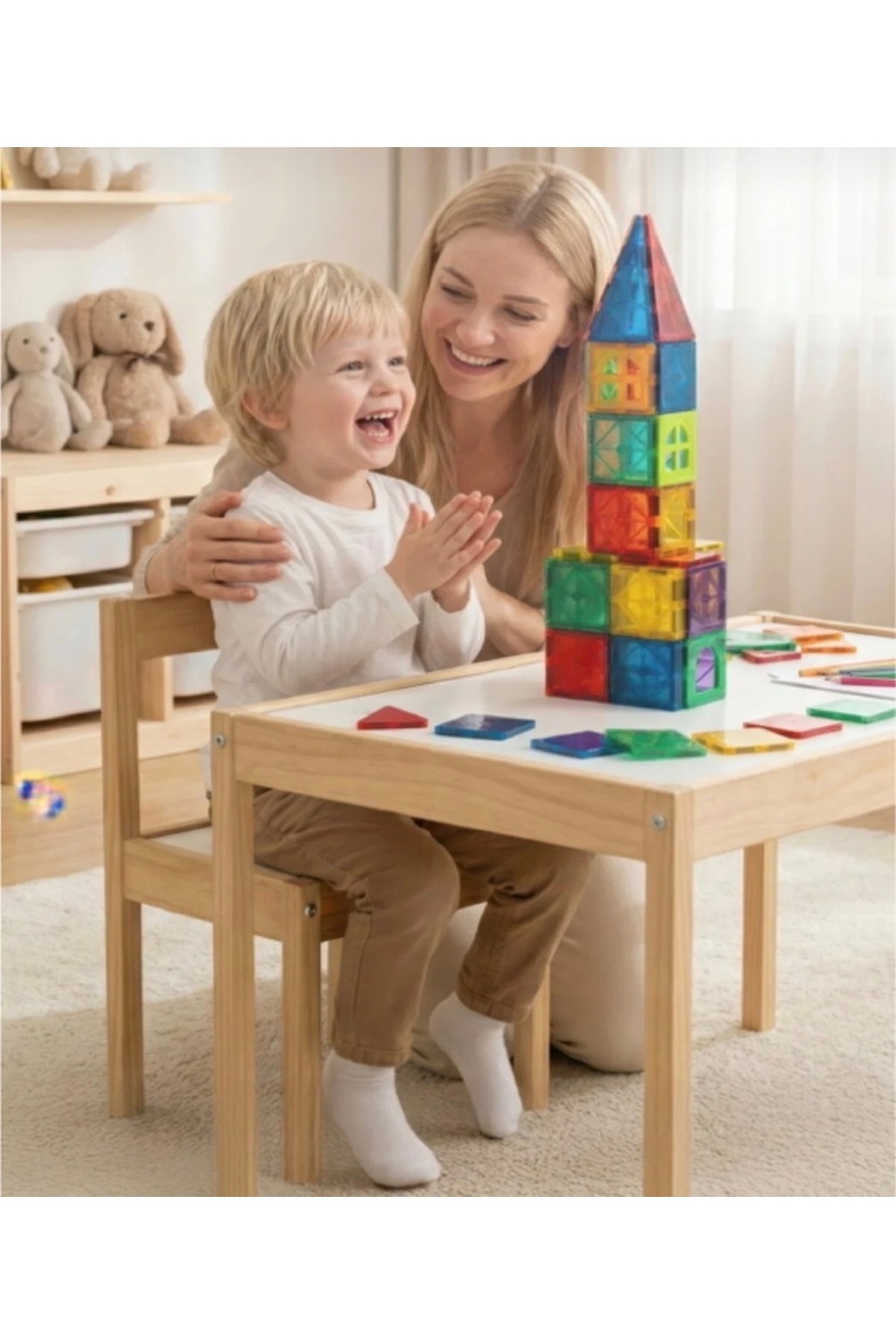 synshop Minecraft Tarzı Manyetik Mıknatıslı Yapı Blok Küp Karo Blok 26 Parça STEM Zeka Geliştici Eğitici fotoğrafı 5 (önizleme)