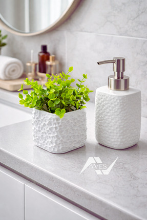 Aves Tasarım Aves Terra Dokulu Dekoratif Saksı Okaliptus Yapay Çiçek – Modern...