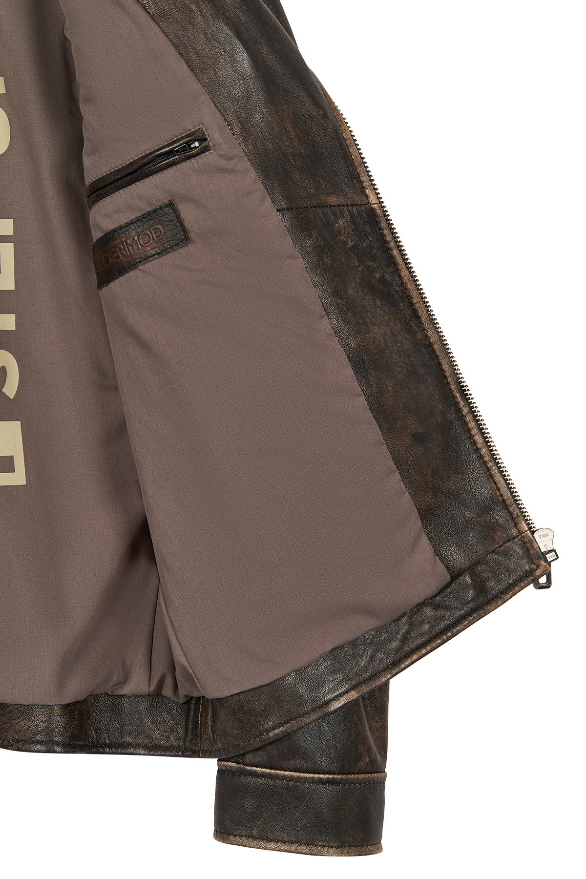 Derimod  Carter Erkek Kahverengi Biker Deri Mont 25WGD6490G6 - Görsel 8