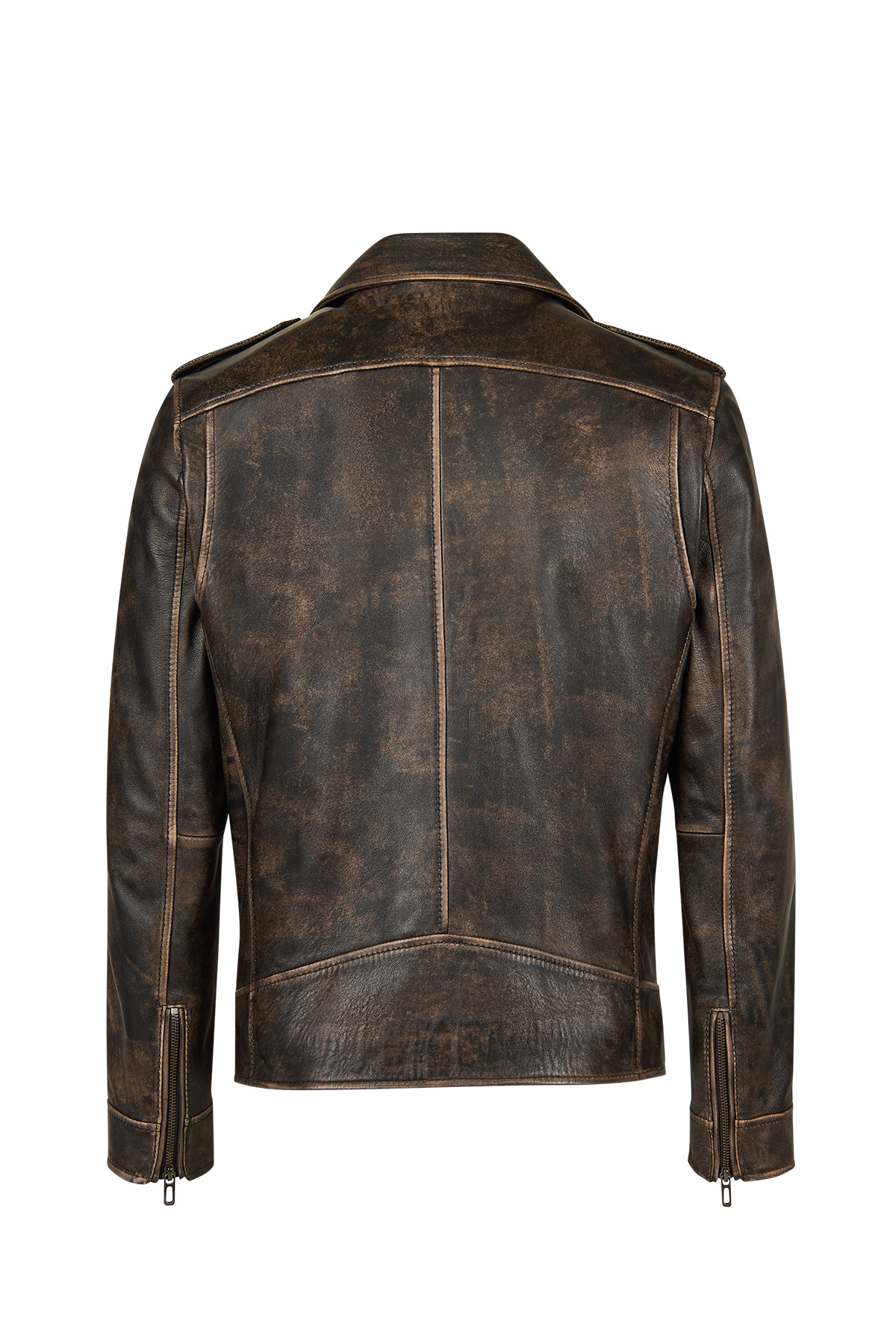 Derimod  Carter Erkek Kahverengi Biker Deri Mont 25WGD6490G6 - Görsel 4