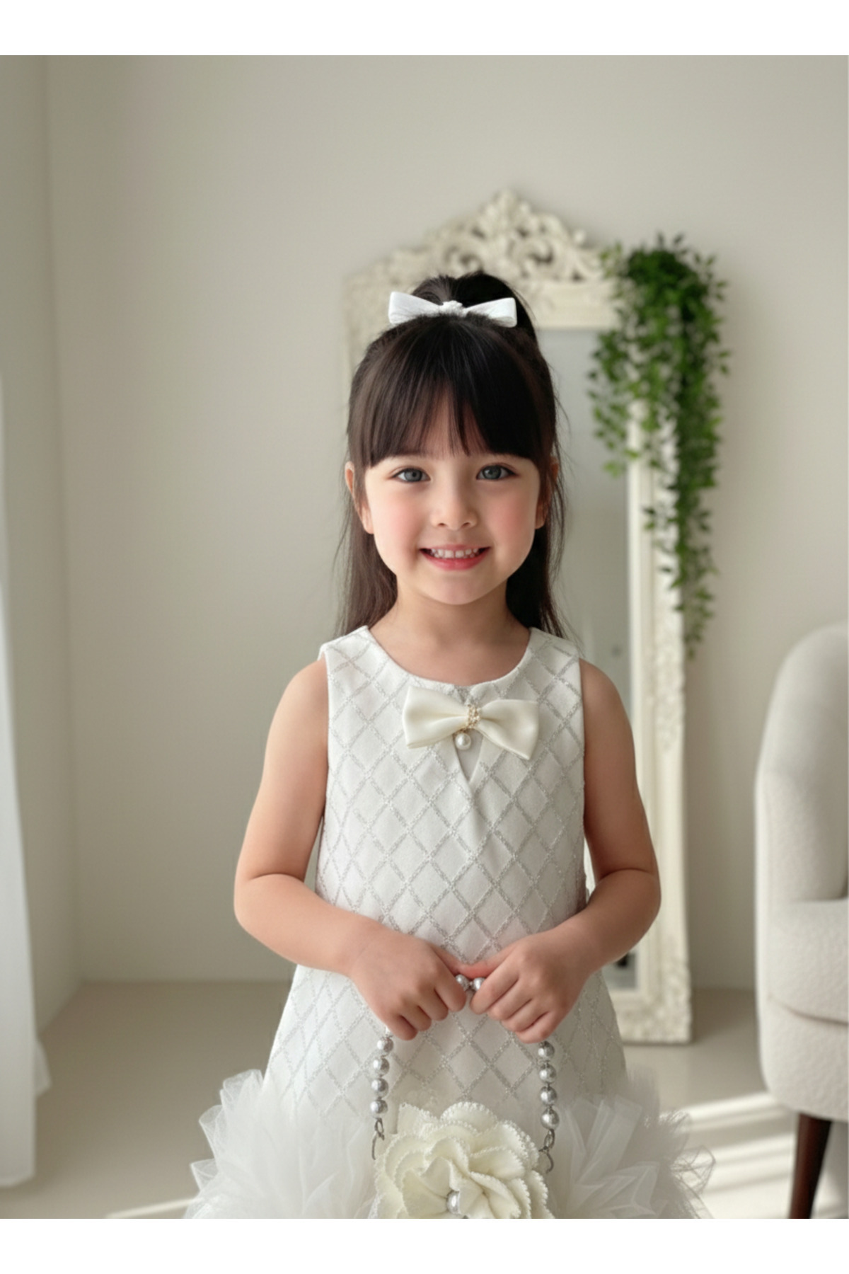 Bebibo Simli Kız Çocuk & Bebek Gelinlik Elbise&Çanta Mevlüt Düğün Doğum Günü fotoğrafı 6 (önizleme)