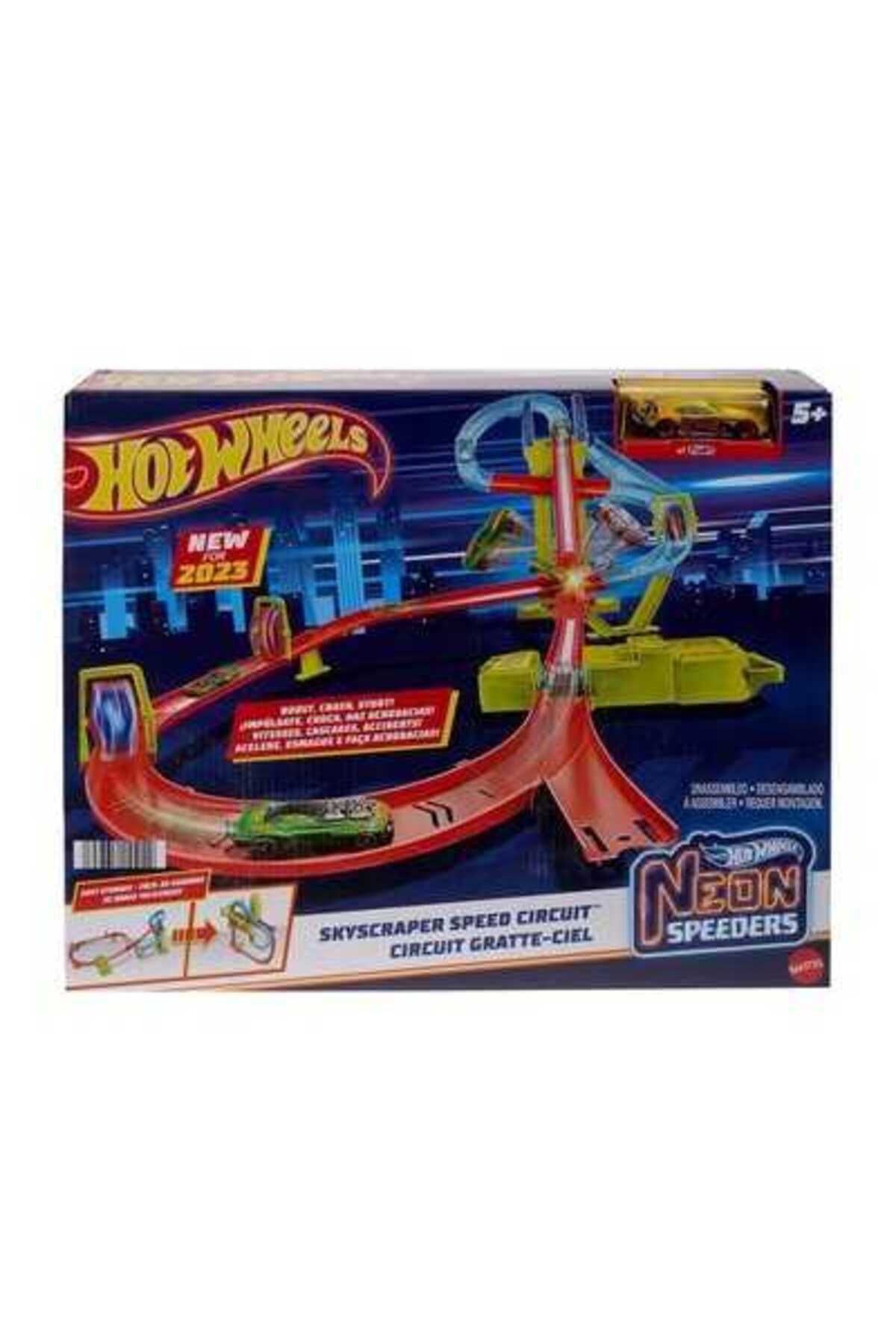 HOT WHEELS HPC07 Neon Yarışlar Çoklu Yarış Heyecanı Pist Seti fotoğrafı 3 (önizleme)