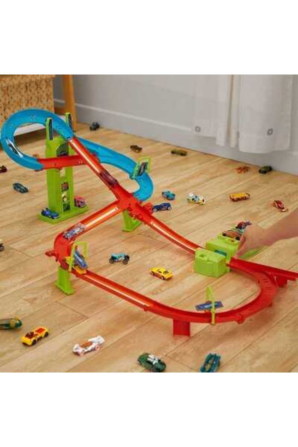 HOT WHEELS HPC07 Neon Yarışlar Çoklu Yarış Heyecanı Pist Seti fotoğrafı 2 (önizleme)