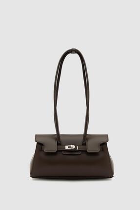 Shule Bags Giselle Kilitli Baget Çanta Acı Kahve