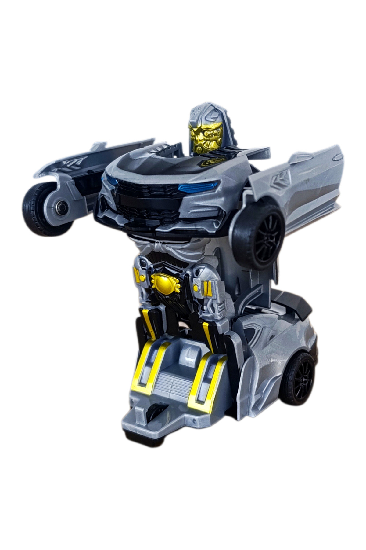 Brother Toys Transformer Robot Çek Bırak Kendinden Robota Dönüşen 1:32 Gri Camaro Oyuncak Araba fotoğrafı 2 (önizleme)