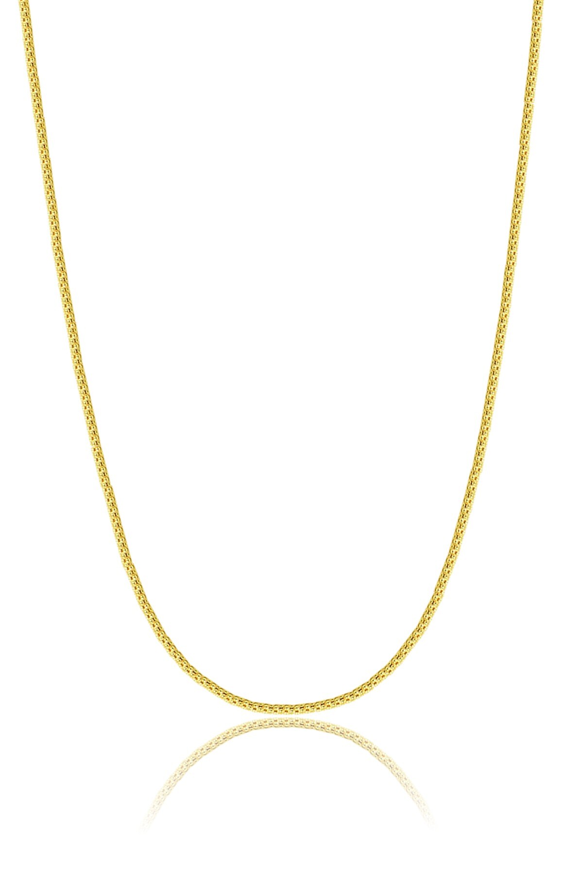 Söğütlü Silver 925 Ayar Gümüş Zincir Altın Kaplama İtalyan Popcorn 49 cm Zincir Kolye SGTL13287GOLD görsel 2