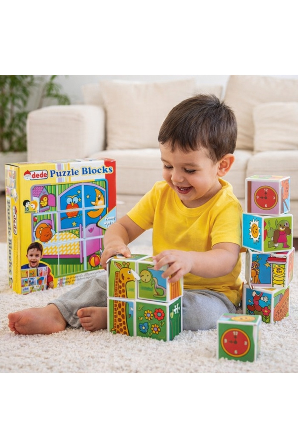 NUNU Eğitici Bebek Oyuncağı Puzzle Küpleri 9 Parça Zeka Geliştirici Puzzle Blok Seti 18 Ay+ fotoğrafı 4 (önizleme)