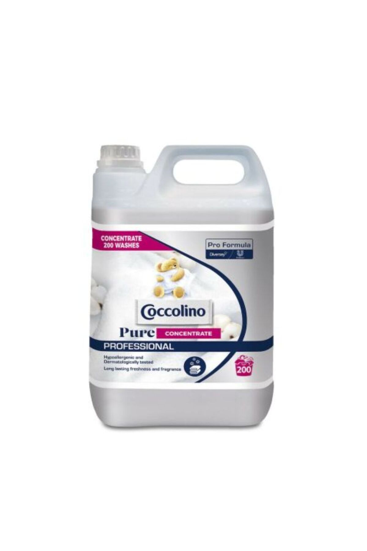 Coccolino Омекотител за дрехи 5 л професионален чист 200 пранета