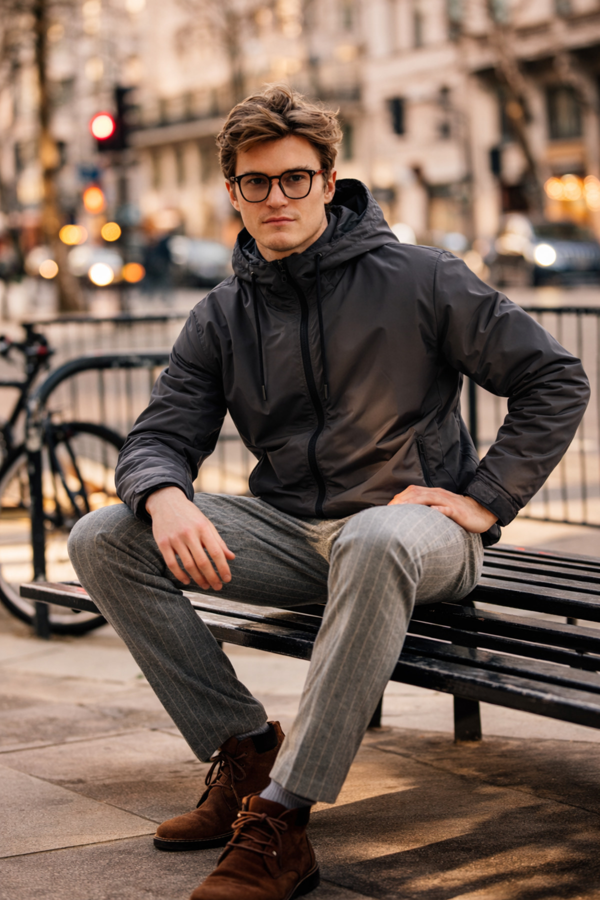 DAMGA JEANS Erkek Cepli Elite Comfort Astarlı Füme Yağmurluk & Rüzgarlık görsel 6