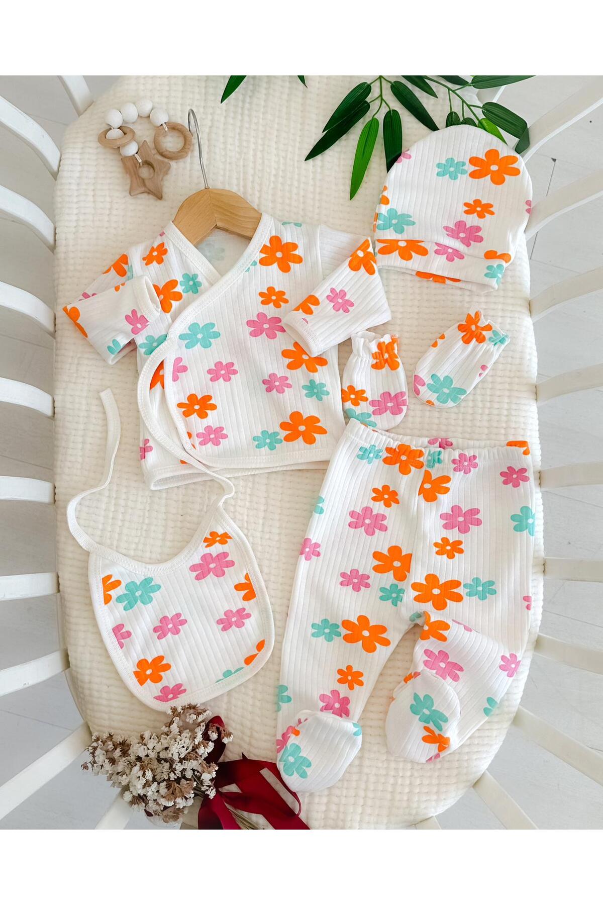 Baby 100% Cotton Little Flower Newborn Newborn Hospital Pack 5pcs Set yk171987