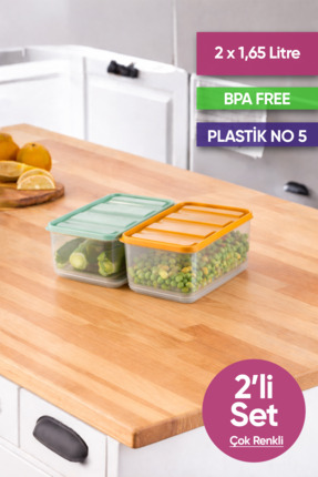 Vinoa 2'li 2x1.65 Litre Bpa Free Mikrodalga ve Difrize Uygun Yıkanabilir Sakl...