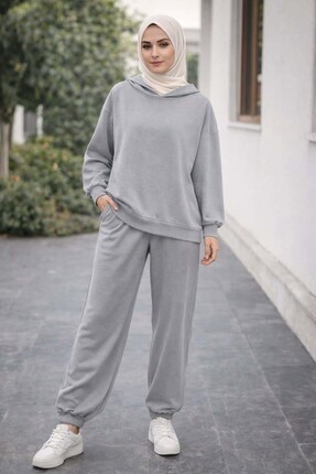 NWM Oversize Sweatshirt ve Bol Paça Pantolon İkili Tesettür Takım