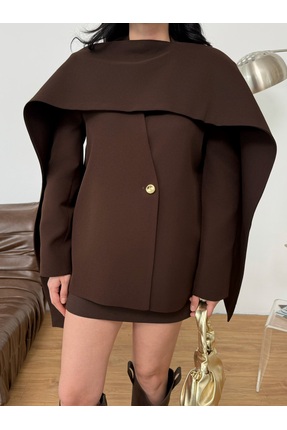 OLİSSE Kadın Asalet Pelerin Detaylı Blazer Ceket