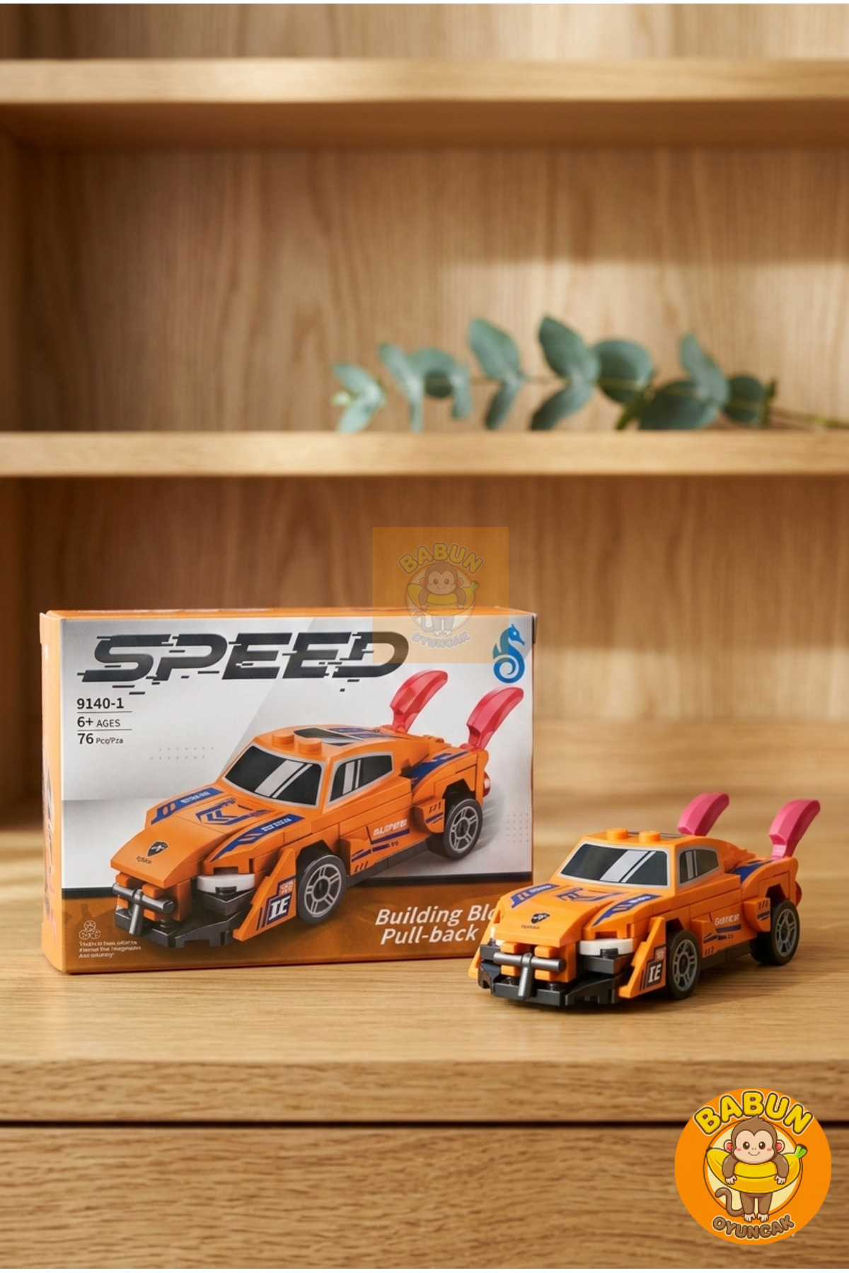 SPEED Bricks Mini Lego Araba Yapı Blok Seti - Çek-Bırak Spor Araba Yapım Seti -Speed Turuncu (76 Parça) fotoğrafı 4 (önizleme)