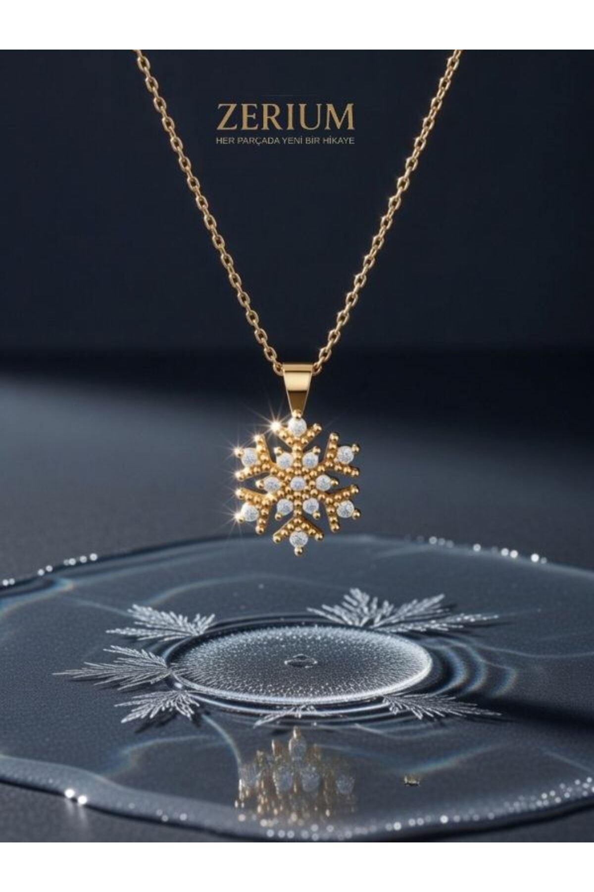 Snowflake Design Women's VIP Necklace Zircon Ornament 45cm