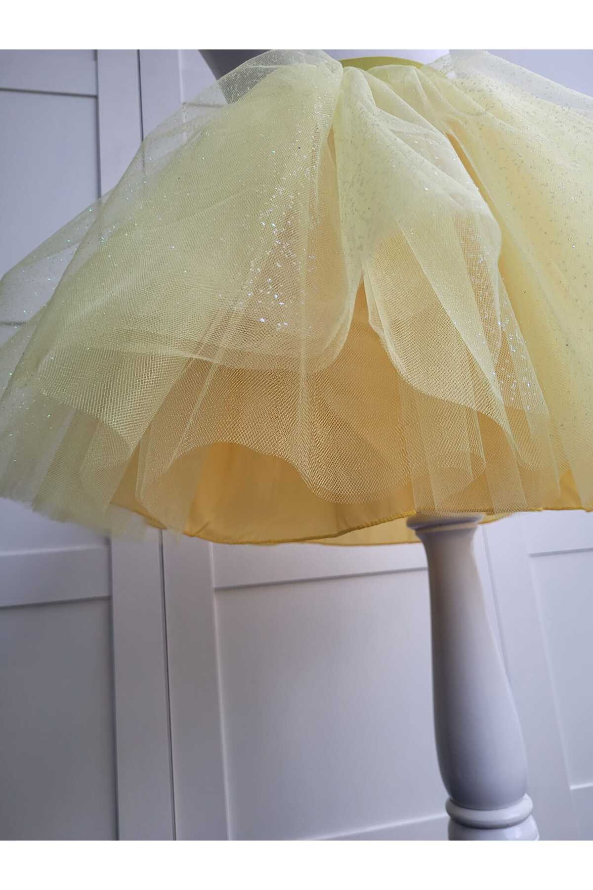 Handmade  Kız Çocuk Sarı Tütü Etek - Görsel 3