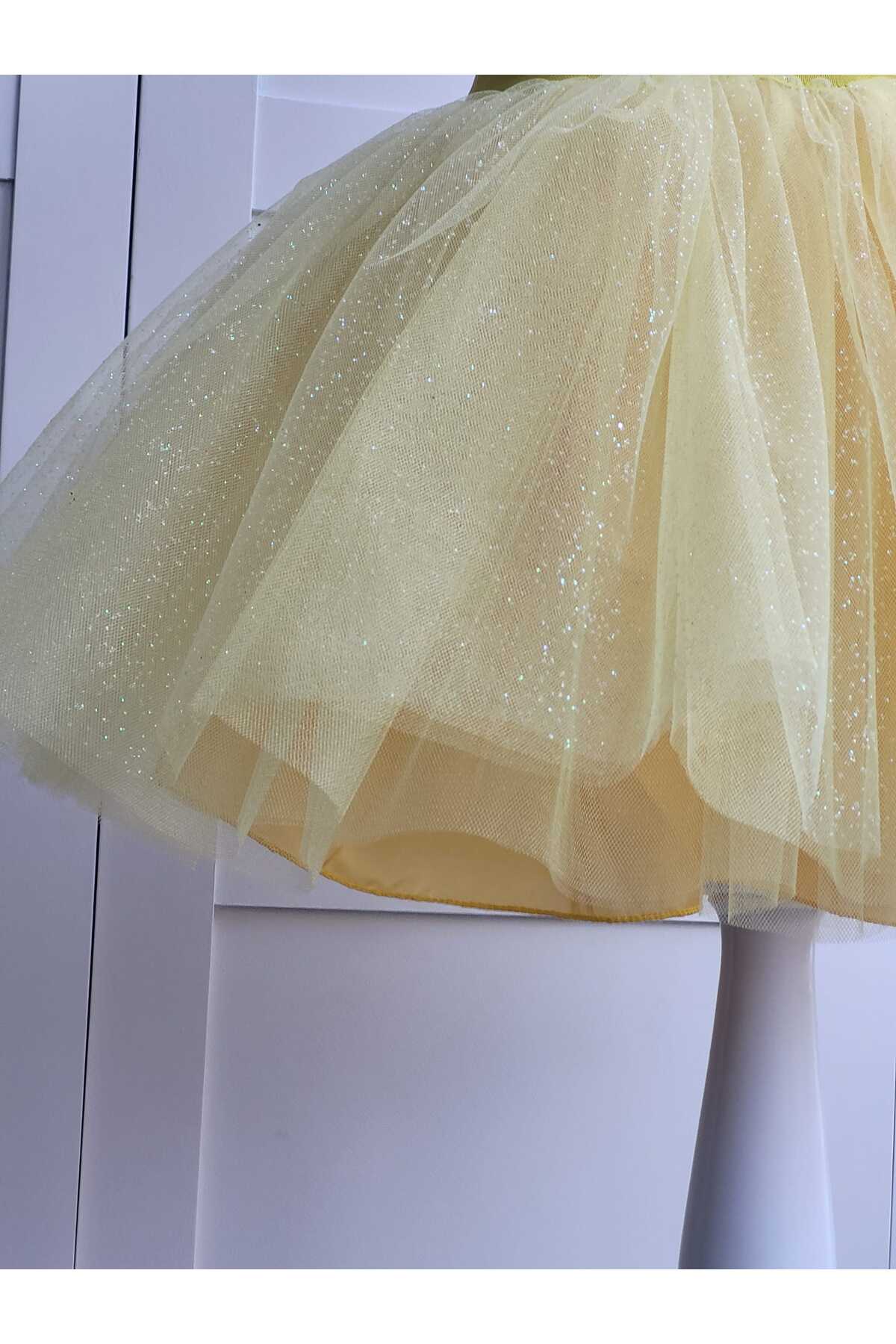 Handmade  Kız Çocuk Sarı Tütü Etek - Görsel 2