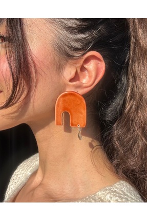 Rapoolin accessories El yapimi ve el çizimi sallantılı boheme tarzi Seramik Küpe