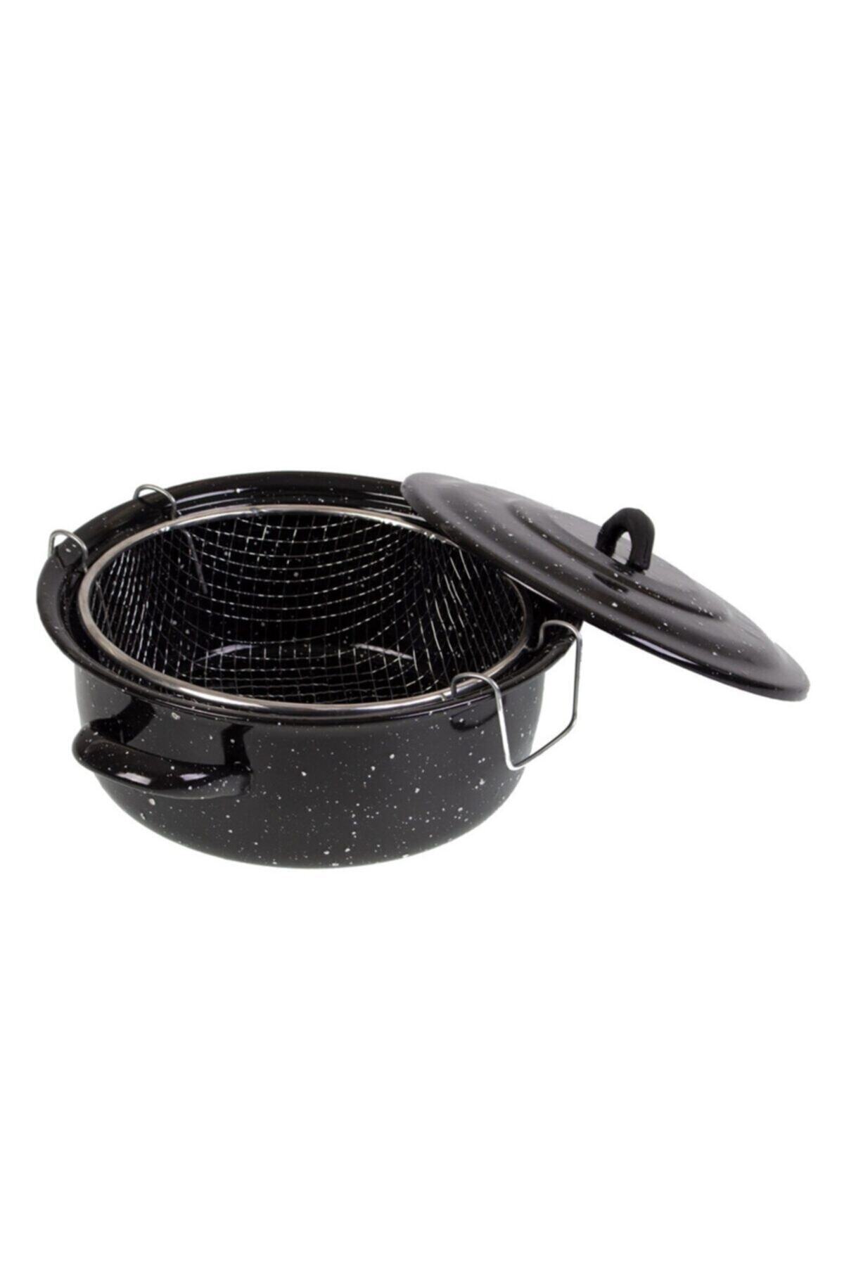 Byanes Yanmaz Yapışmaz Emaye Fritöz Kızartma Tenceresi 24 Cm Airfryer