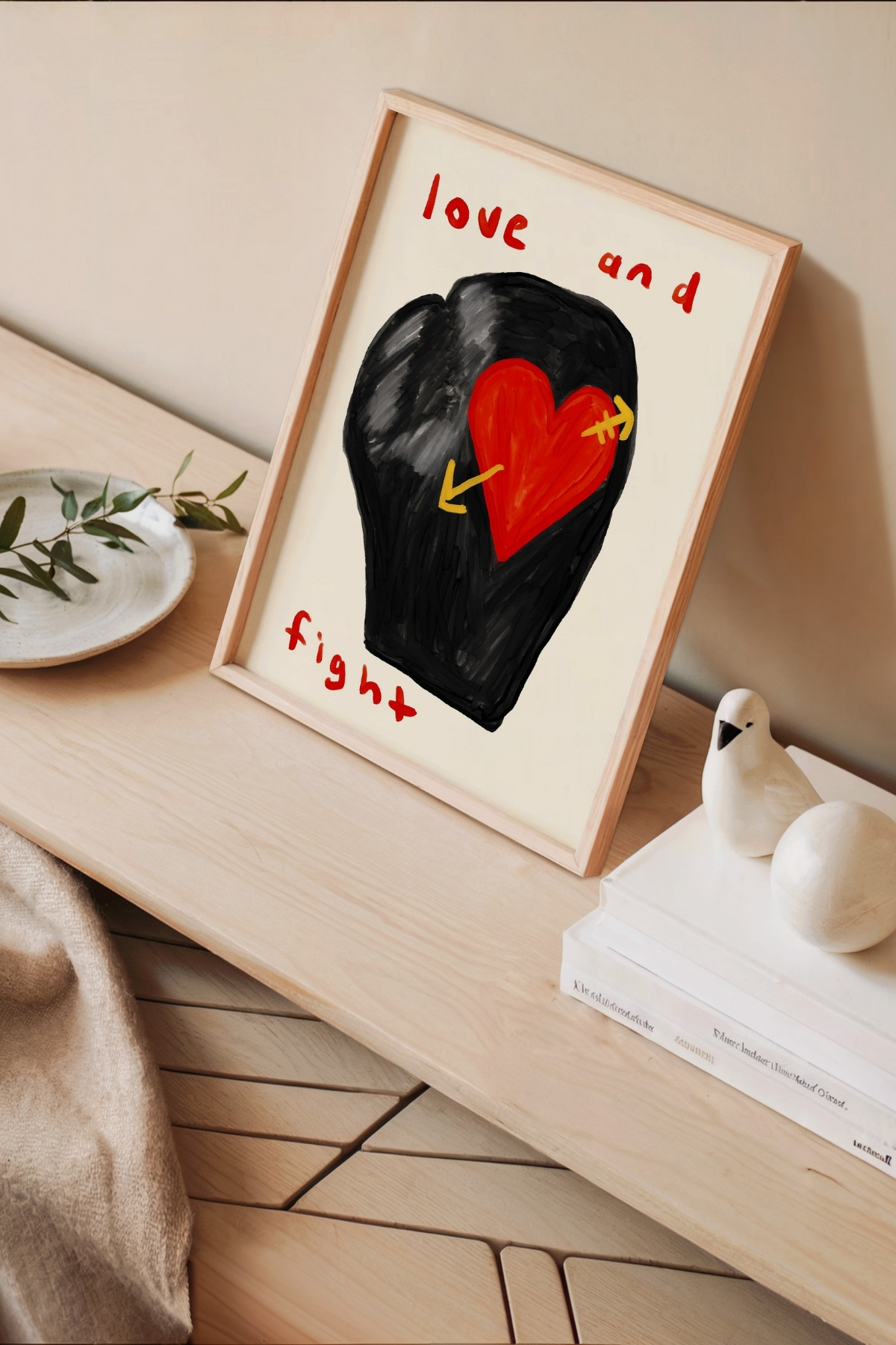 Kalp Modern Tablo Poster Aşk Temalı Duvar Dekoru Çerçevesiz