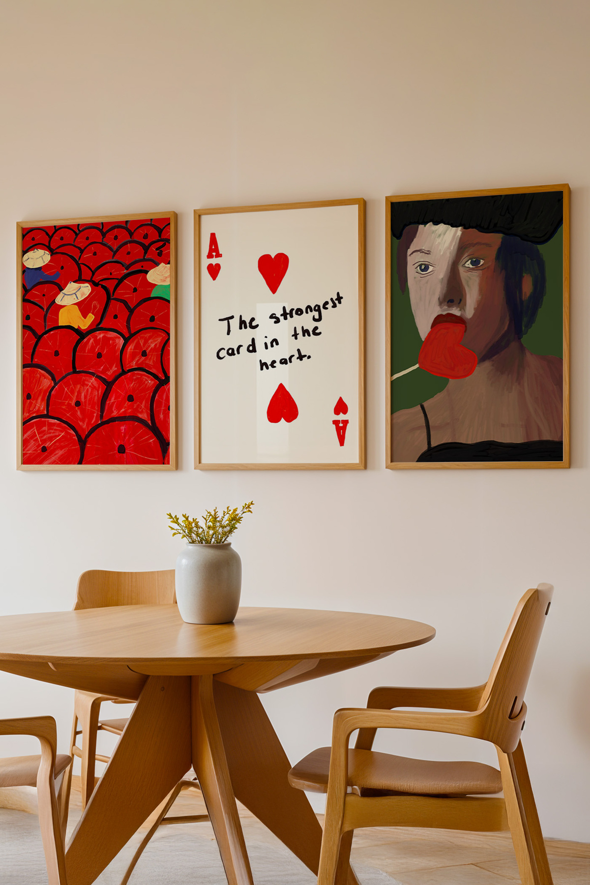 3’lü Kadın Figürlü ve Yazılı Modern Tablo Poster Seti Salon Duvar Dekoru Çerçevesiz