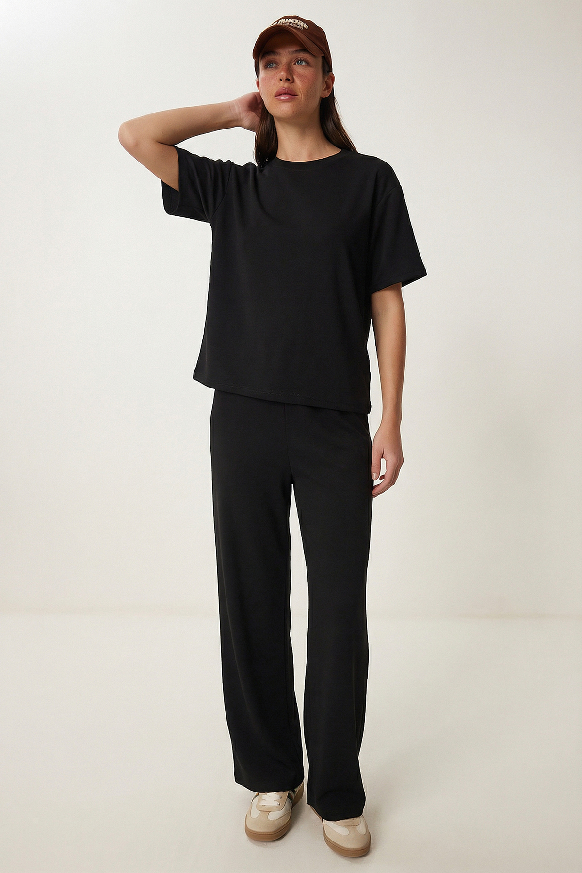 Comfortable Flexible Modal Bottom-Top Set LZV0056 BLACK