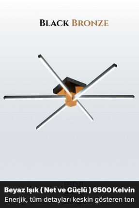 ENZO LIGHT Nova 6 Bronz 6500K LED Tavan Avize – Kumandalı Dim Edilebilir – Aş...
