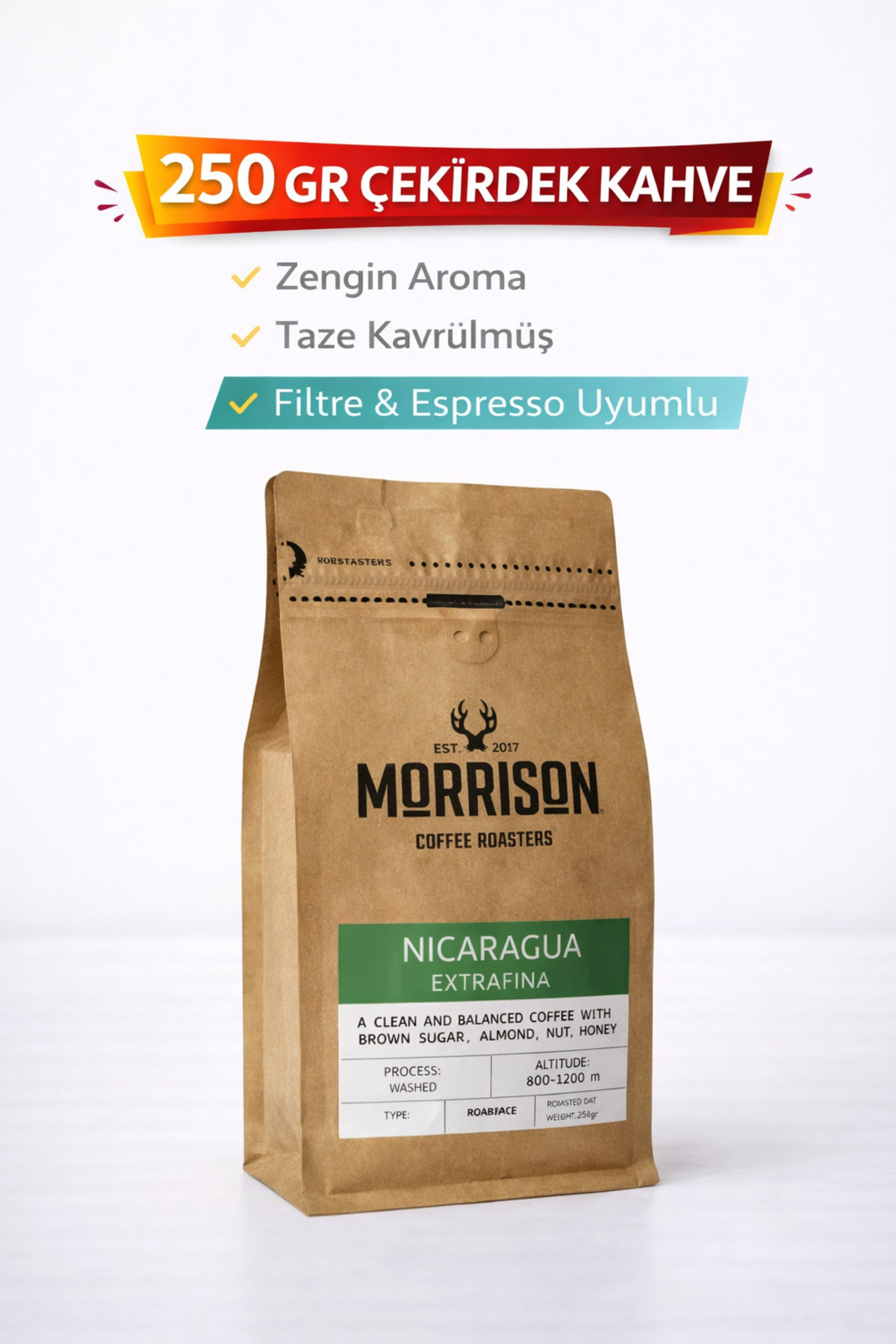 Morrison Coffee Roasters Nicaragua 250 gr Çekirdek Kahve - Fiyatı