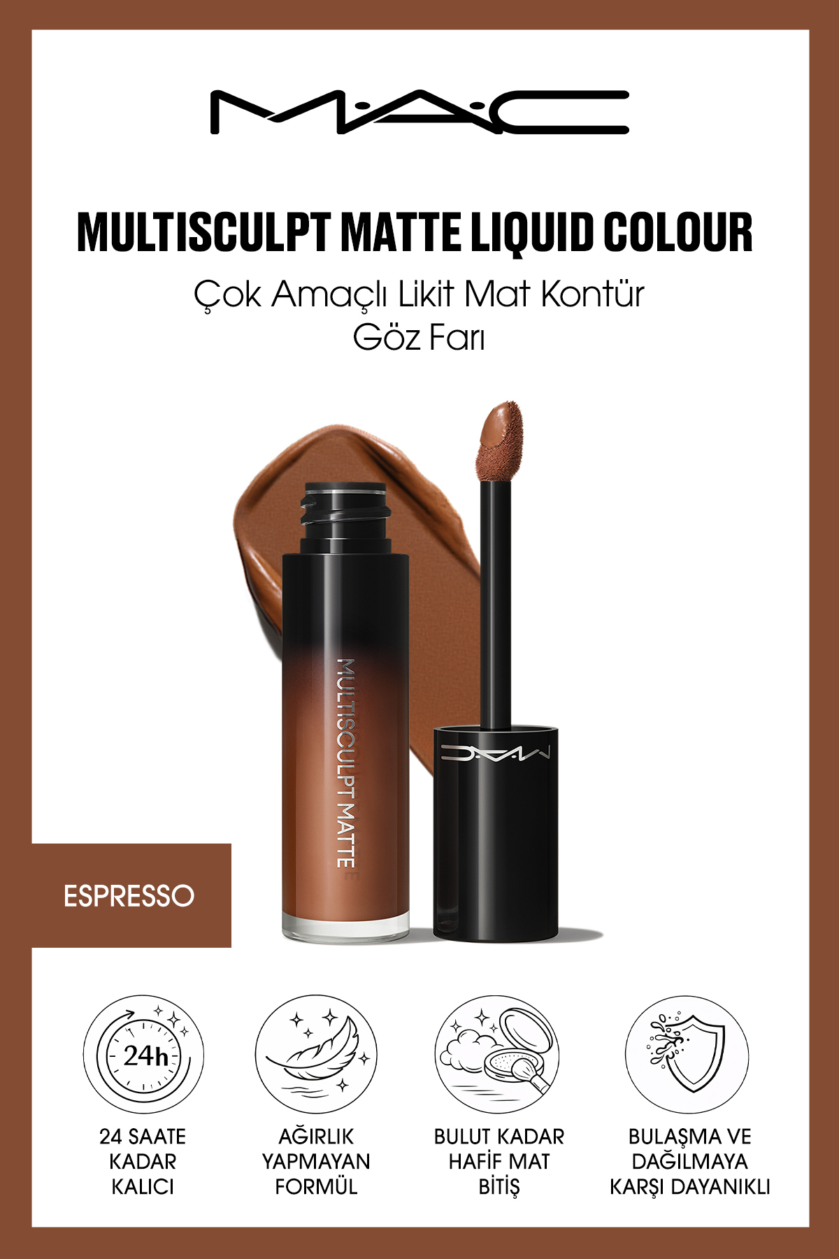 M.A.C MULTISCULPT MATTE LIQUID COLOUR Çok Amaçlı Likit Mat Kontür ve Göz Farı - Espresso — رنگارنگ 142114